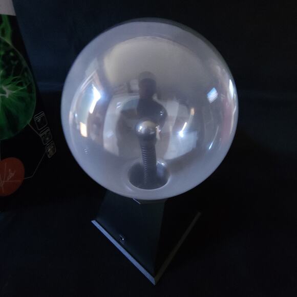 Vintage Glass Plasma Ball Globe Light Lamp 10" Tall Touch & Sound Activate Green - Picture 7 of 9